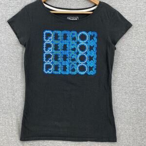 Reebok Shirt Womens Large Dark Gray Short Sleeve Tee Athletic Running Gym Cotton